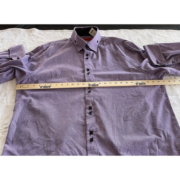 Pascal Morabito Unique Collar Shirt Geometric Print LS Button Men 3XLT NWT - Picture 9 of 16